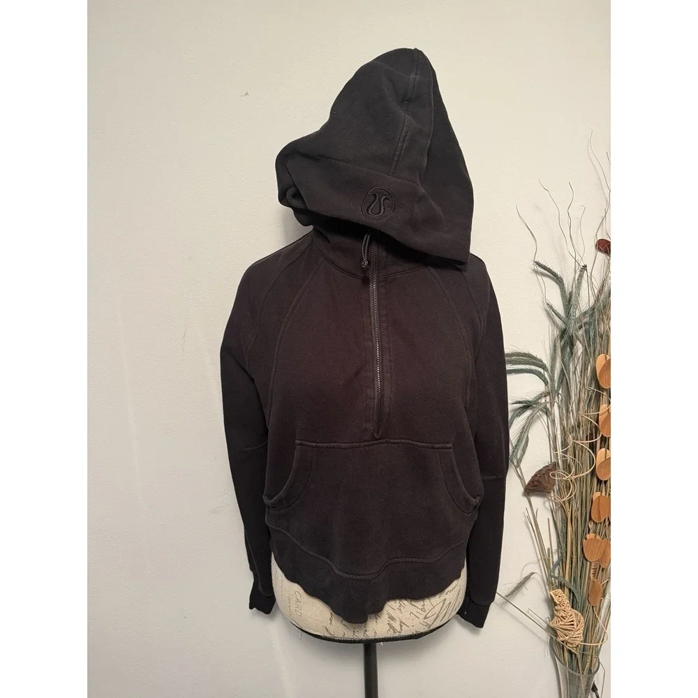 Lululemon Scuba Oversized Half-Zip Hoodie - M/L -‎ Black Fade